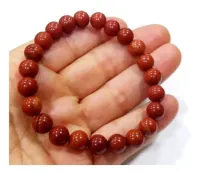 Pulseira De Jaspe Vermelha Pedra Natural 8mm Personalizável - Foto 3