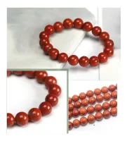 Pulseira De Jaspe Vermelha Pedra Natural 8mm Personalizável - Foto 4