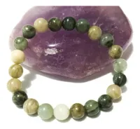 Pulseira Pedra Natural Ágata Verde Musgo  8mm  - Foto 3