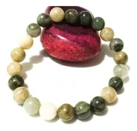 Pulseira Pedra Natural Ágata Verde Musgo  8mm  - Foto 4
