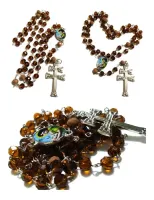 Terço São João Batista Cristal marrom 8mm  - Foto 5