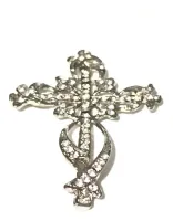 3 Cruz Estilo Noiva Prateada 7,5x4,8 Cheio De Strass - Foto 2