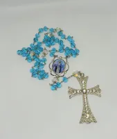 Terço Nossa Das Graças 10mm Cruz Noiva Strass Theco Preciosa - Foto 2