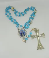 Terço Nossa Das Graças 10mm Cruz Noiva Strass Theco Preciosa - Foto 3