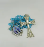 Terço Nossa Das Graças 10mm Cruz Noiva Strass Theco Preciosa - Foto 4