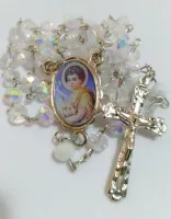 Terço São João Batista  em Cristal 8mm lindo