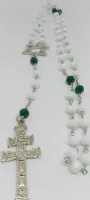 Terço De Cristal Santo Daime Com Estrela Santo Cruzeiro branco verde - Foto 3