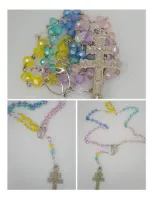 Terço Nossa Senhora colorida  Cristal 8mm - Foto 2