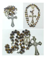 Terço Nossa Senhora Aparecida em Olho De Tigre e Quartzo 8mm - Foto 2