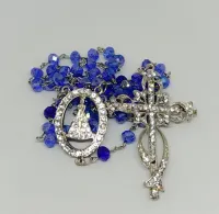 Terço Nossa Senhora Aparecida Cristal Cruz Noiva Strass - Foto 2