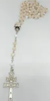 Terço Cristal Raimundo Irineu Serra  rosa e branco - Foto 2
