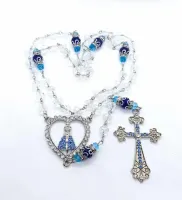 Terço Nossa Senhora Aparecida Em Cristal 8mm Estilo Noiva - Foto 3