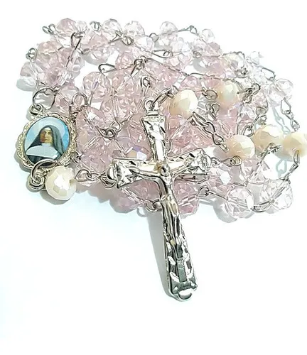 Terço Santa Madre Paulina em Cristal 8mm 