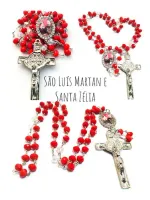 Terço São Luiz Martan E Santa Zélia Em Cristal 8mm  - Foto 5