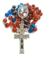 Terço São Jorge Em Hematita, Ágata Azul E Ágata De Fogo 8mm - Foto 2