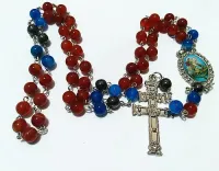 Terço São Jorge Em Hematita, Ágata Azul E Ágata De Fogo 8mm - Foto 4