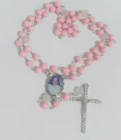 Terço Santa Dulce Dos Pobres Em Quartzo Rosa E Howlita  - Foto 5