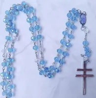 Terço Nossa Senhora Das Graças Cristal azul 8mm - Foto 2