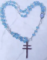 Terço Nossa Senhora Das Graças Cristal azul 8mm - Foto 3