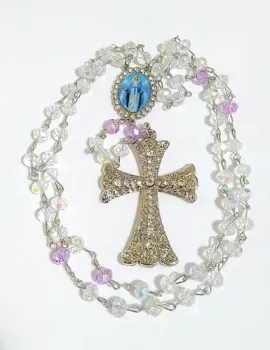 Terço Nossa Senhora Das Graças - Cruz Noiva Strass Preciosa - Foto 2