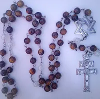 Terço Santo Daime  Pedra Olho De Tigre 8mm Estrela Cruzeiro  - Foto 3