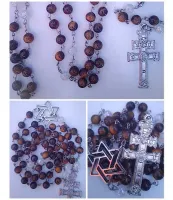 Terço Santo Daime  Pedra Olho De Tigre 8mm Estrela Cruzeiro  - Foto 4