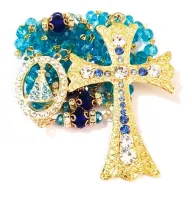 Terço De Noiva Cristal Azul premium Tulipas Aparecida - Foto 5