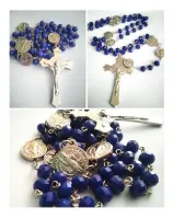 Terço De São Bento Cristal 8mm Com Medalhas E Cruz São Bento - Foto 4