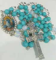 Terço Personalizado Com Nome Imaculada Conceição Turquesa
