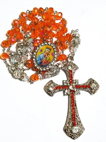 Terço Nossa Senhora Do Perpétuo Socorro Cristal premium Imagem