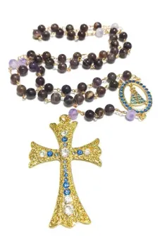 Terço De Ametista Nossa Senhora Aparecida 8mm