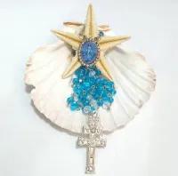 Terço Iemanjá Cristal 8mm Entremeio Strass e Cruzeiro