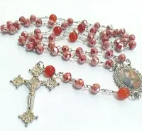 Terço  Nossa Senhora Do Perpetuo Socorro Cristal E Ágata 8mm - Foto 2