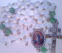 Terço Virgem Da Conceição  Pedra Da Lua  Strass Thecos - Foto 3
