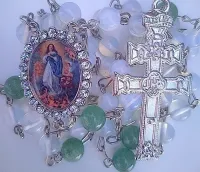 Terço Virgem Da Conceição  Pedra Da Lua  Strass Thecos