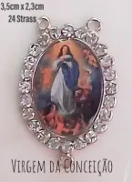Terço Virgem Da Conceição  Pedra Da Lua  Strass Thecos - Foto 5