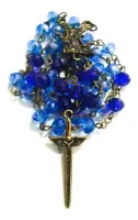 Terço 9 Saudações Arcanjo São Miguel Cristal 8mm  Ouro Velho