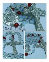 Terço Sagrado Coração Cruz E Entremeio Strass Thecos - Noiva