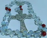 Terço Sagrado Coração Cruz E Entremeio Strass Thecos - Noiva - Foto 3