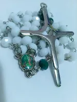 Terço São Rafael Em Cristal 8mm - Rosário Arcanjos- Colar