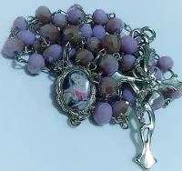 Terço Madona Nossa Senhora Cristal Boreal 8mm - Colar - Foto 2