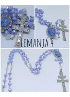 Terço Iemanjá - Azul Leitoso Entremeio Strass E Cruzeiro - Foto 2