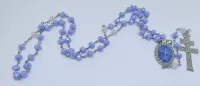 Terço Iemanjá - Azul Leitoso Entremeio Strass E Cruzeiro - Foto 4