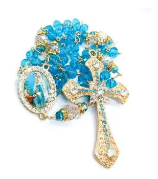 Terço Nossa Senhora De Lourdes Cristal 8mm Premium  - Foto 2