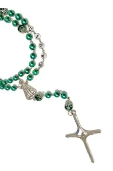 Terço Com Nome Personalizado Aparecida Perolas Verde 8mm - Foto 2