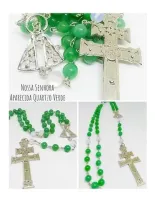 Terço Nossa Senhora Aparecida Quartzo Verde 8mm 