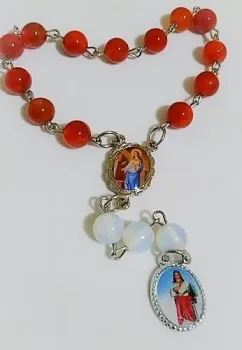 Coroinha De Santa Filomena Em Ágata De Fogo E Pedra Da Lua - Foto 2