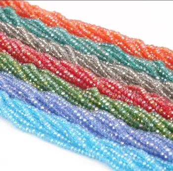 15 Fios Cristal de vidro flat 4mm cera de 120 contas