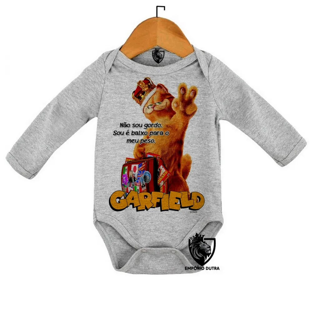 Body Bebê Infantil Garfield não sou gordo gato
