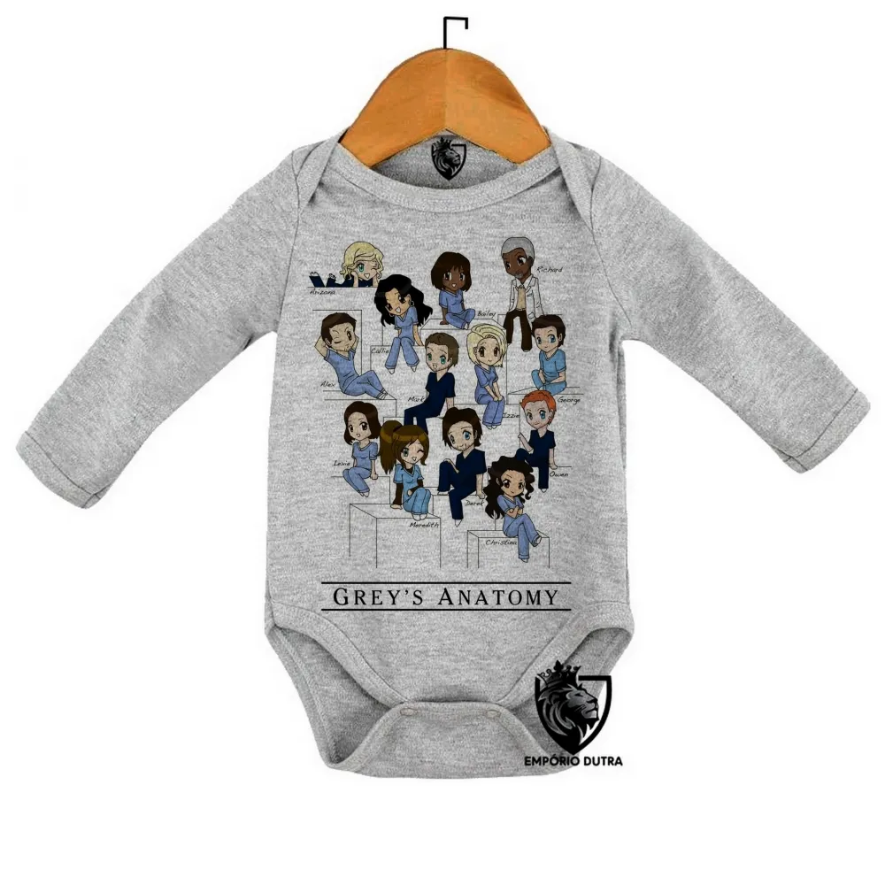 Body Bebê Infantil Greys Anatomy turma seriado